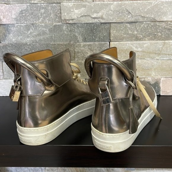 Buscemi Gold Leather Trainers - Picture 4 of 8